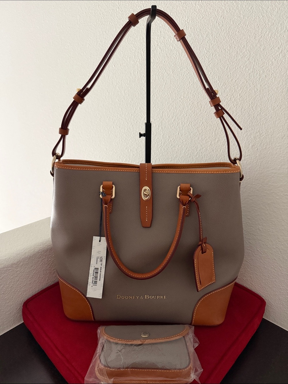 Dooney & Bourke Taupe Shelby Shopper Tote.